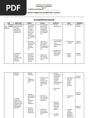 RPMS Accomplishment Journal (Deped Tambayan)
