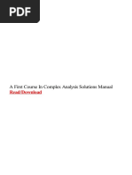 Download A First Course in Complex Analysis Solutions Manual by Adnan Mehmood SN354819236 doc pdf