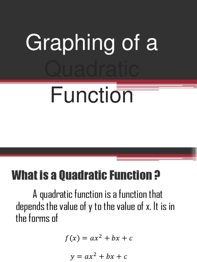 Graphing Quadratic Functions Guide | PDF
