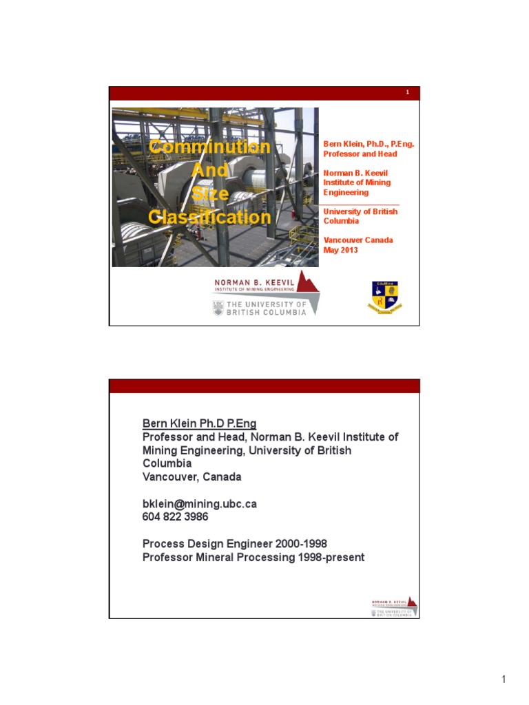 Comminution Course Pdf Mill Grinding Fracture