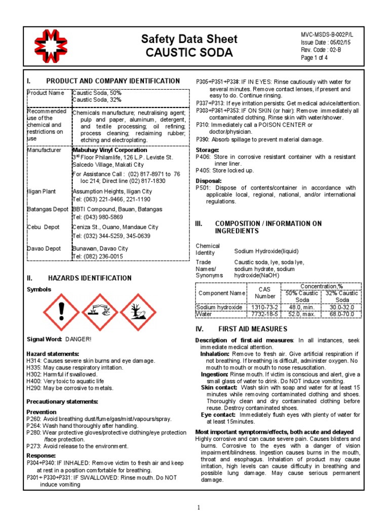 Caustic Soda Liquid PDF Sodium Hydroxide Magnesium