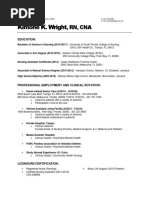 Kimone Wright - Registered Nurse Resume