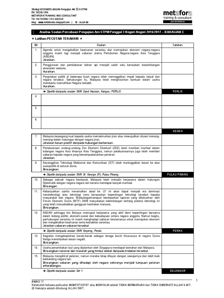 Soalan Pengajian Am Penggal 3 Pdf - Pijat Gaol