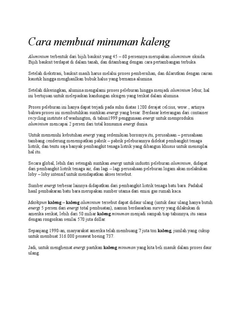 Cara Membuat Minuman Kaleng