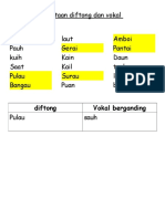 Kelaskan Perkataan Diftong Dan Vokal Berganding