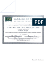Usf Certificate of Appreciation