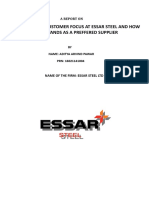 A Study On Customer Focus at Essar Steel and How It Stands As A Preffered Supplier