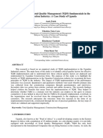 Implementation of Total Quality Management (TQM) Fundamentals in The Construction Industry: A Case Study of Uganda