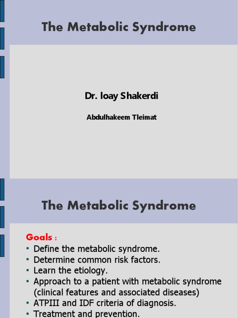 Presentation Metabolic Syndrome | PDF | Metabolic Syndrome | Weight Loss