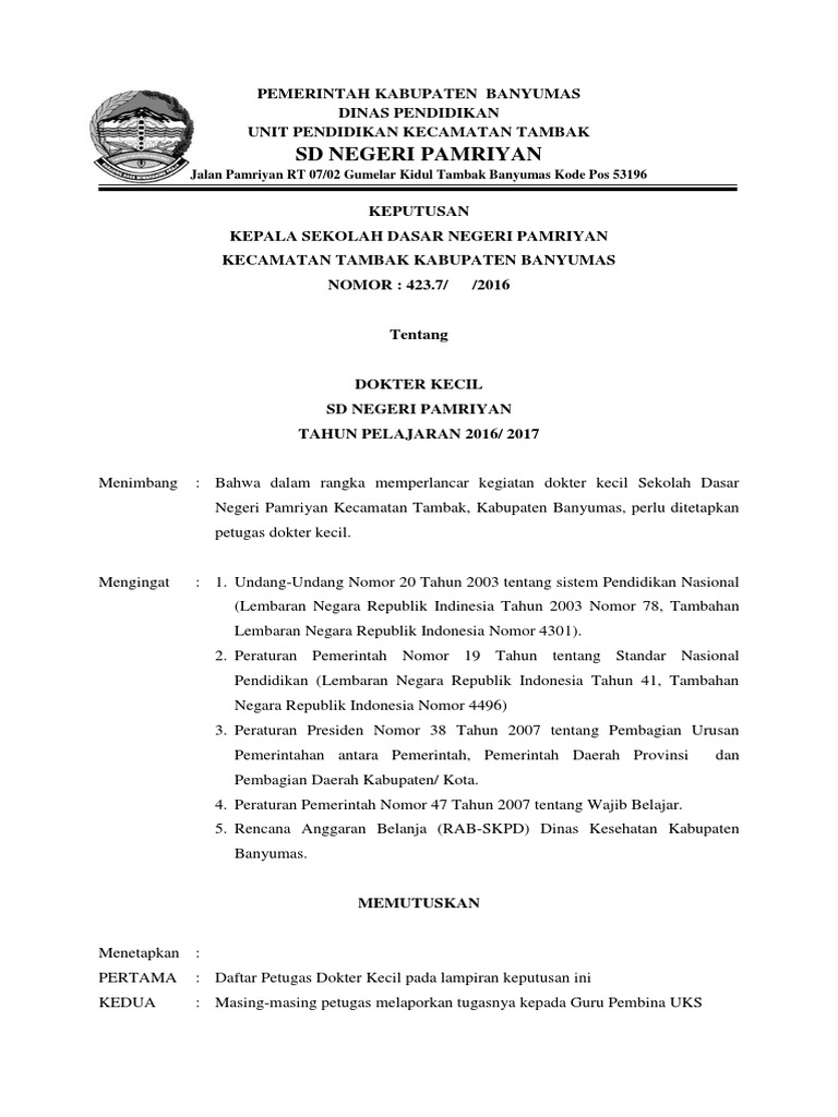 SK KEPALA SEKOLAH TENTANG DOKTER KECIL.docx