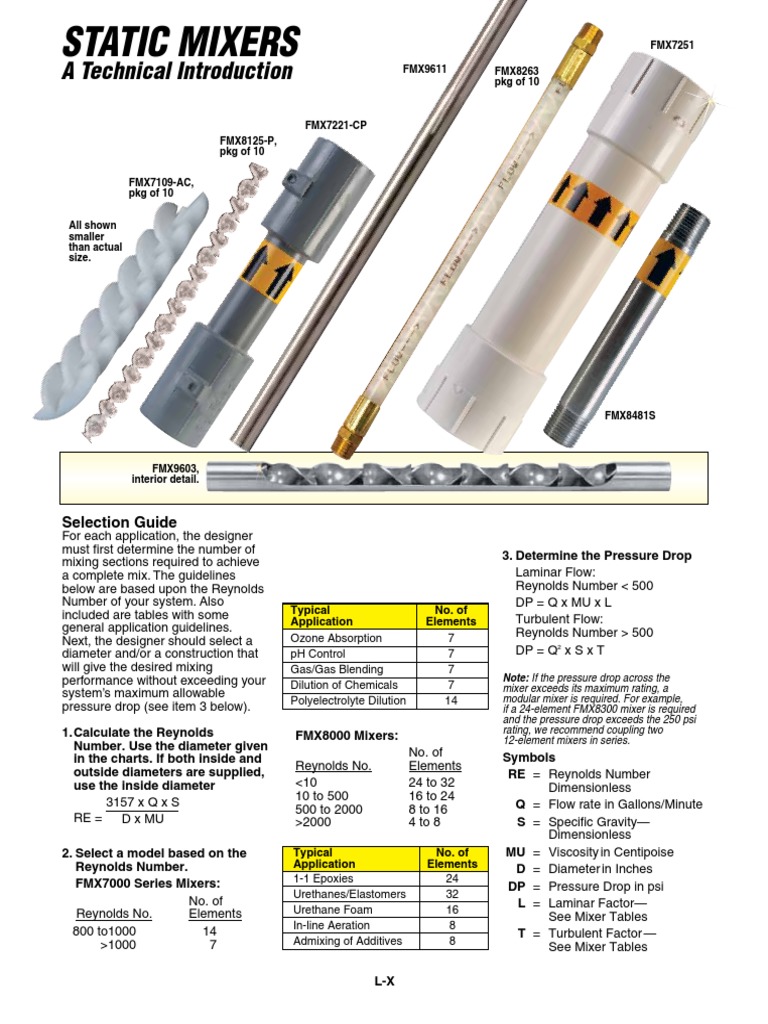 FMX Static Mixer PDF Reynolds Number Pipe (Fluid Conveyance)