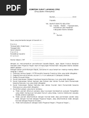 5 Surat Lamaran Cpns