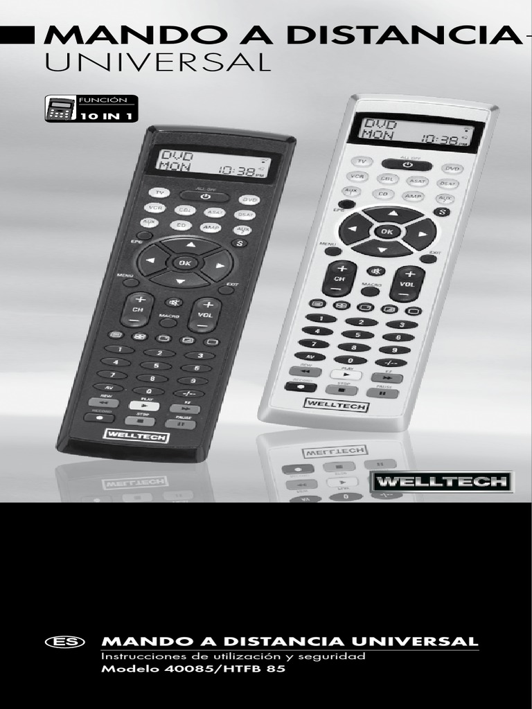 Mando Universal Welltech PDF | PDF | Batería (electricidad) | Control ...
