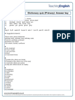 Emailing Dictionary Quiz Answer Key