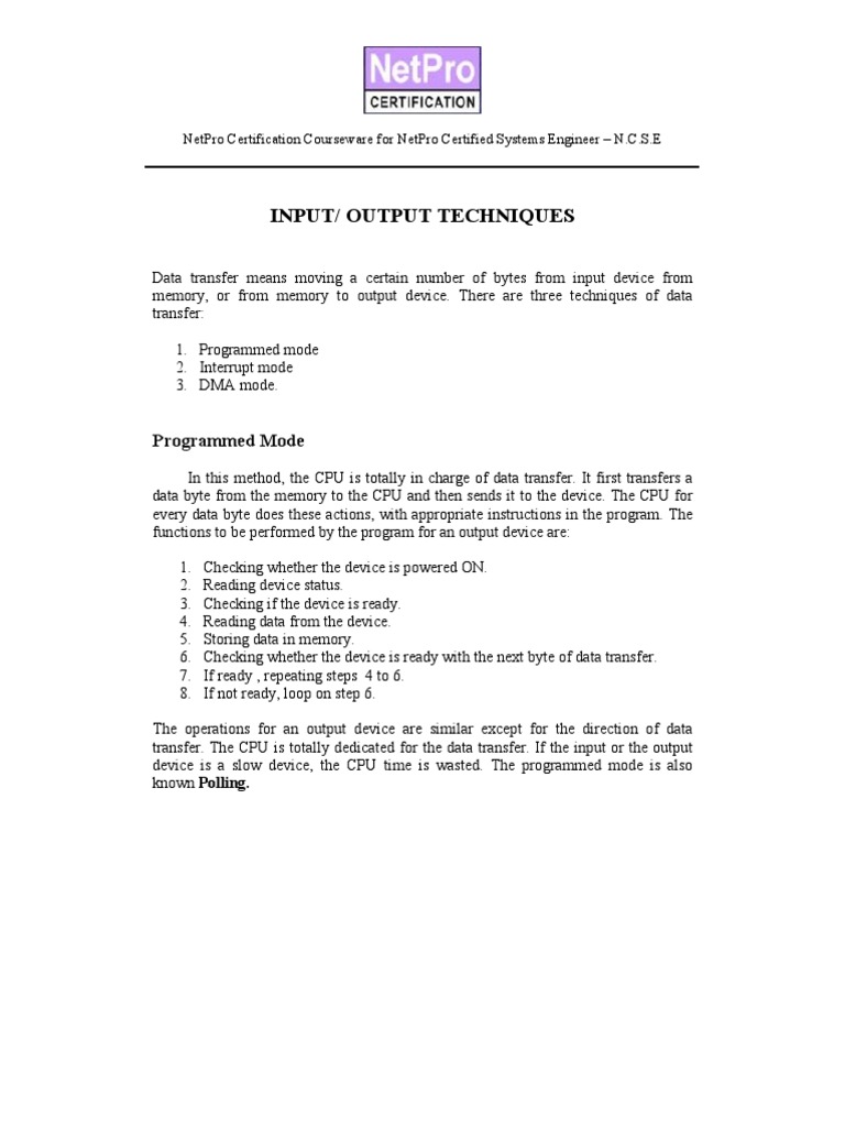 Input Output Techniques | PDF | Input/Output | Manufactured Goods