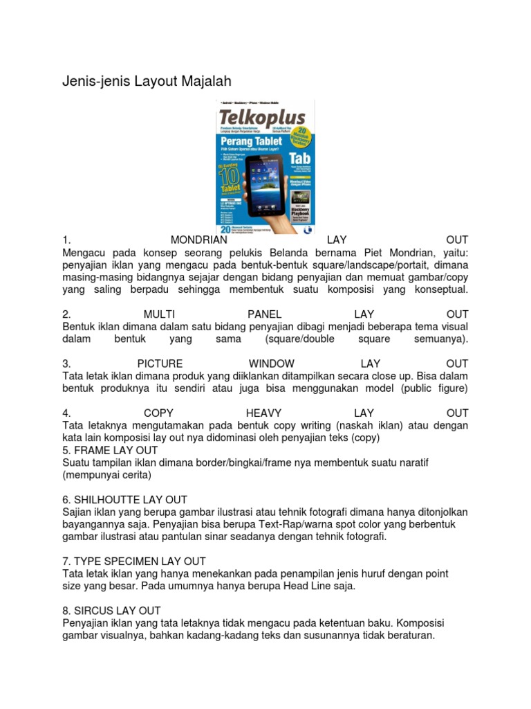 Jenis Layout