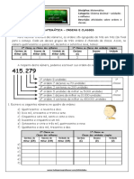 Sistema Decimal Ordens e Classes