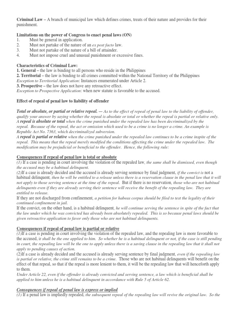 Crim Law Reviewer Book 1 By Reyes Pdf Conspiracy Criminal Crime