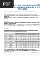 Implantação Da ISO 9001 2015