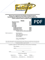 Show Your Support For The Saints Football Program by Posting Your Business Ad or Personal Greeting in The Crean Lutheran South Football Program