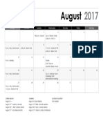 Calendar August 2017