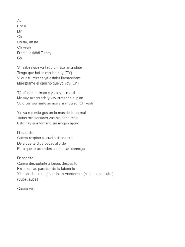Despcaito Lyrics | PDF