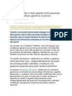 Cesión de Bienes A Título Gratuito Entre Personas Naturales Constituye Ganancia Ocasional