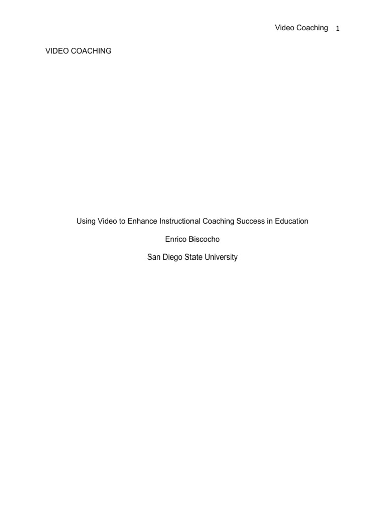 Video Coaching Lit Review | PDF | Video | Teachers