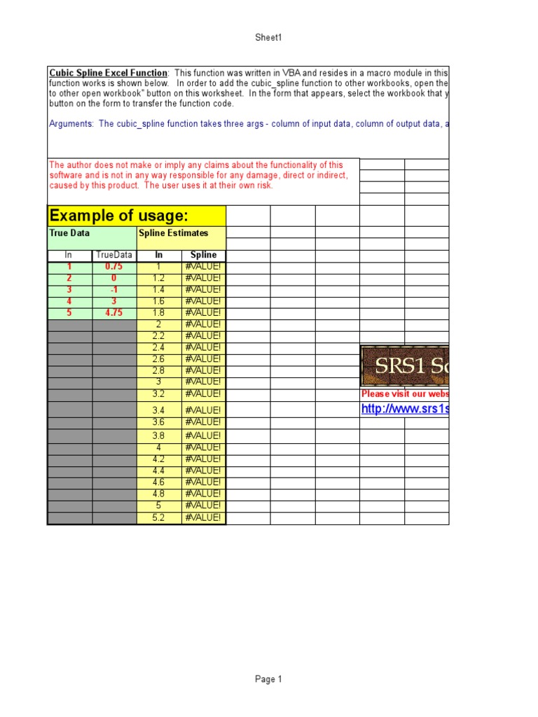 Excel Cubic Spline Function Guide | PDF | Microsoft Excel | Computer ...
