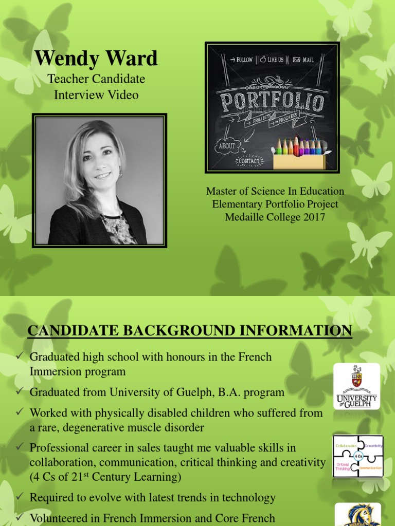 Portfolio Power Point Pdf Teachers Pedagogy