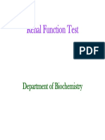 Renal Function Test: Department of Biochemistry