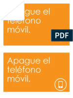 Póster Recordatorio de Apagar El Teléfono Móvil (Naranja)