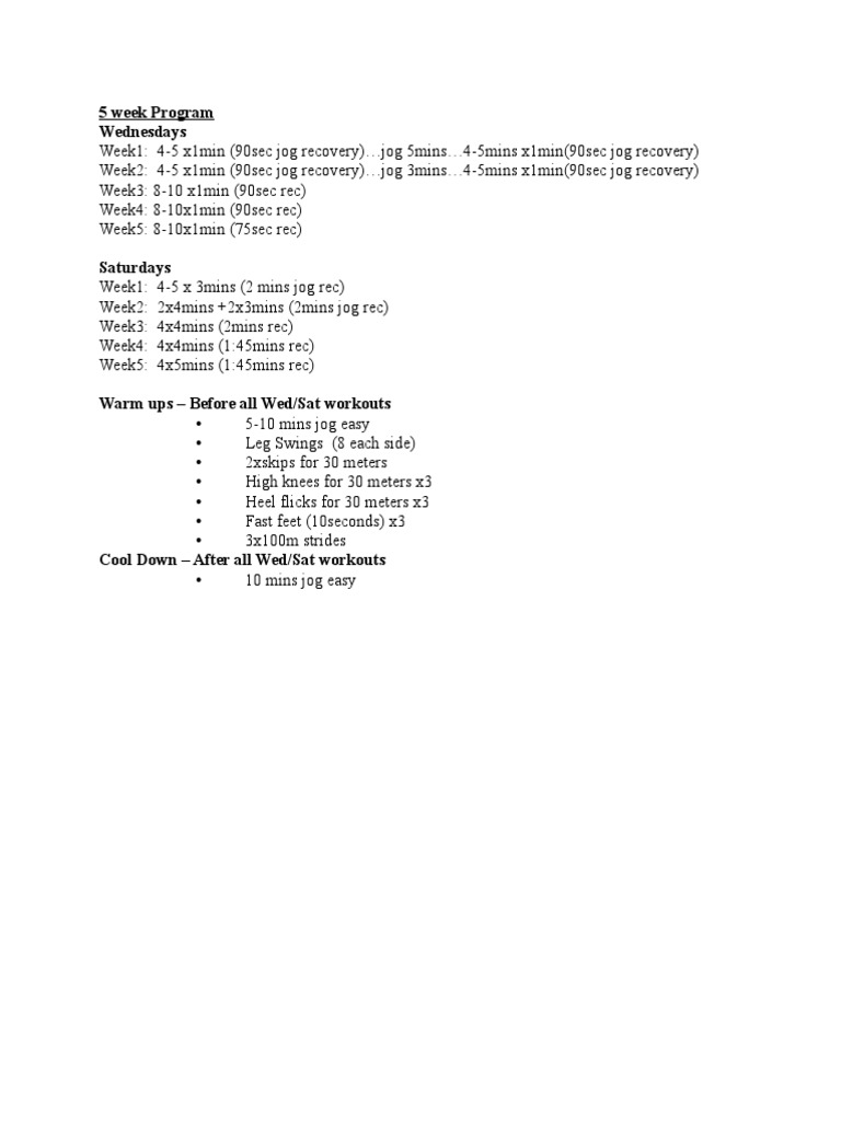 5 Week Program | PDF