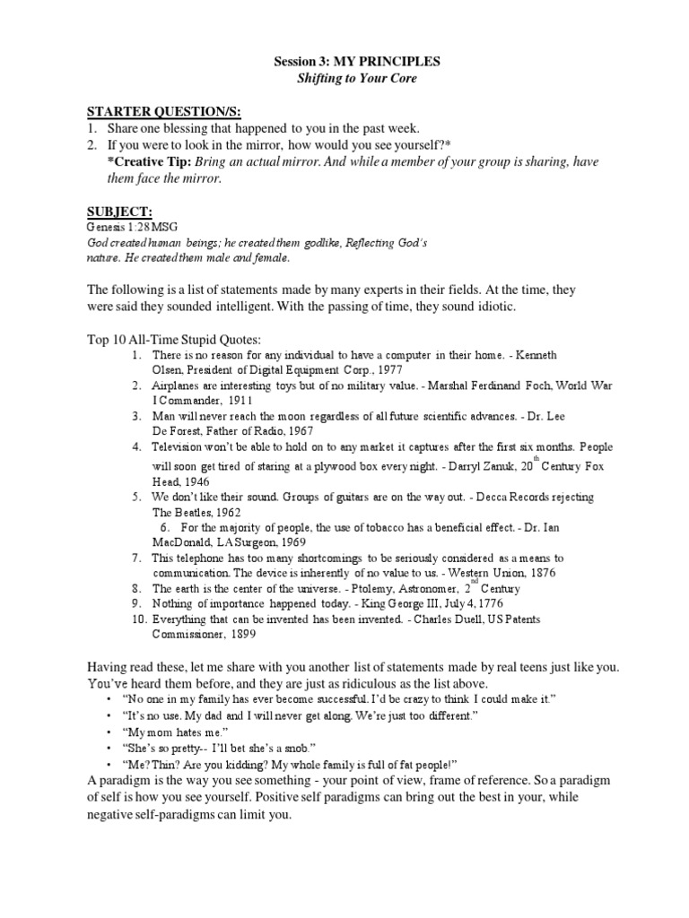 Session 3 | PDF | Paradigm | Glasses
