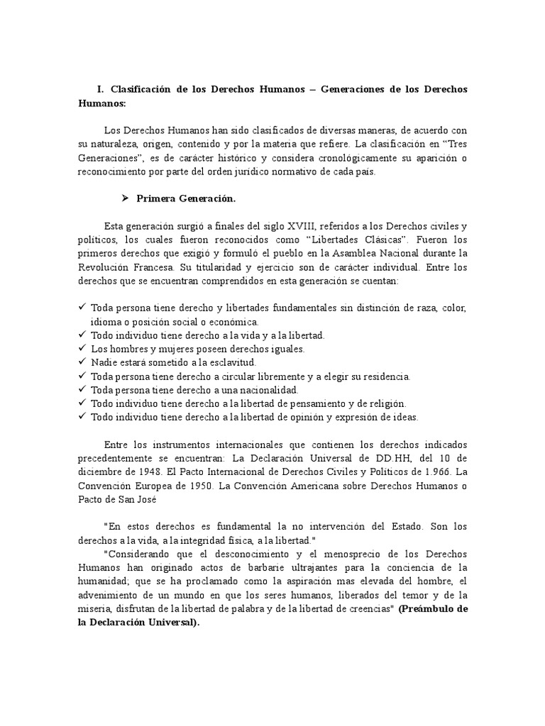 Generaciones de Los Derechos Humanos | PDF | Derechos | Derechos ...