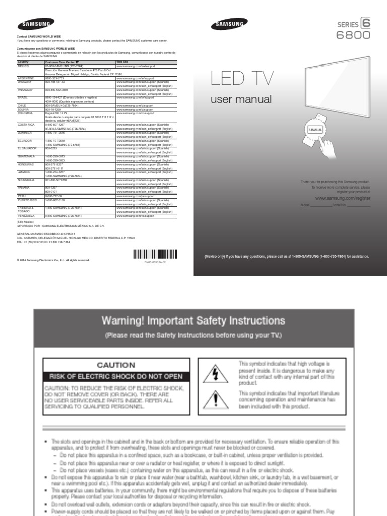tv samsung led series 6 6800_user manual | Inalámbrico | Red de