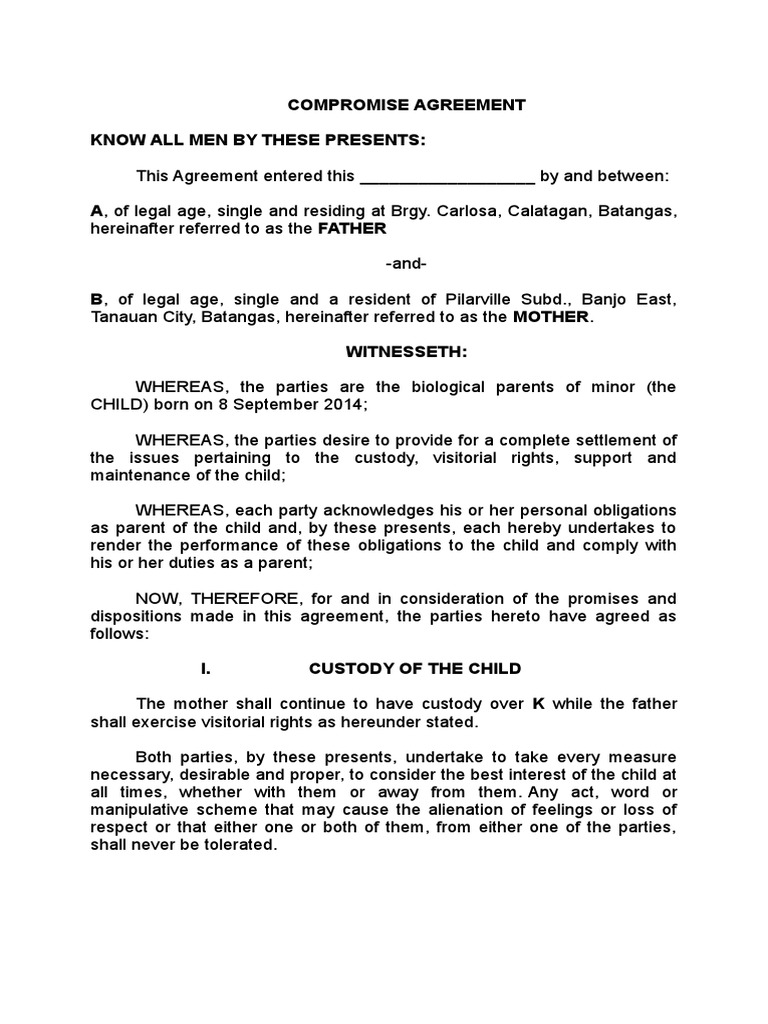 Compromise Agreement Support | PDF | Public Law | Private Law