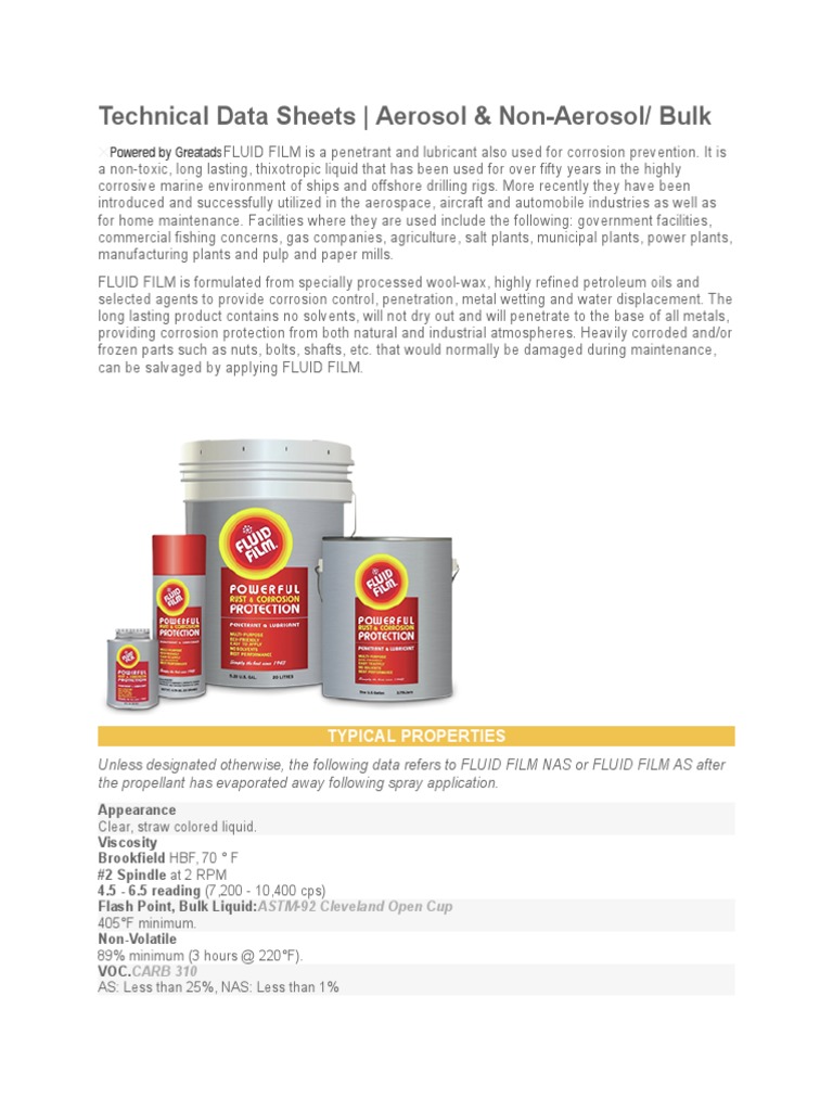 Technical Data Sheets Rust & Corrosion Protection Corrosion Rust