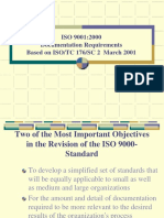ISO 9001:2000 Documentation Requirements Based On ISO/TC 176/SC 2 March 2001
