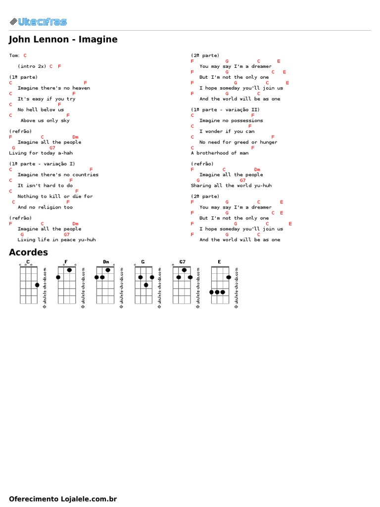 John Lennon - Imagine (Uke Cifras), PDF, Afterlife