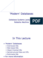 Modern' Databases: Database Systems Lecture 18 Natasha Alechina