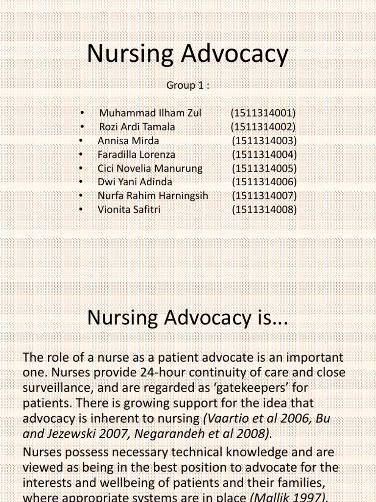 case study of patient advocacy