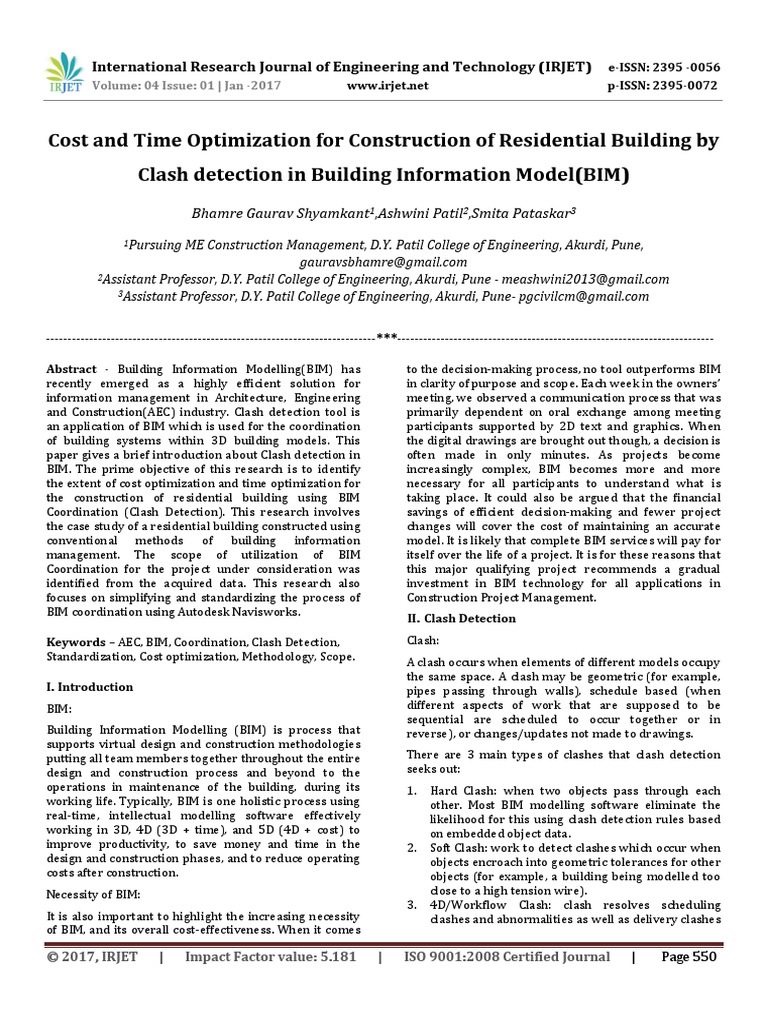 Cost and Time Optimization For Construction of Residential Building by ...