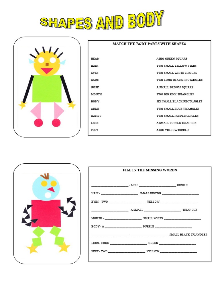 Shapes and Body | Download Free PDF | Yellow | Rectangle