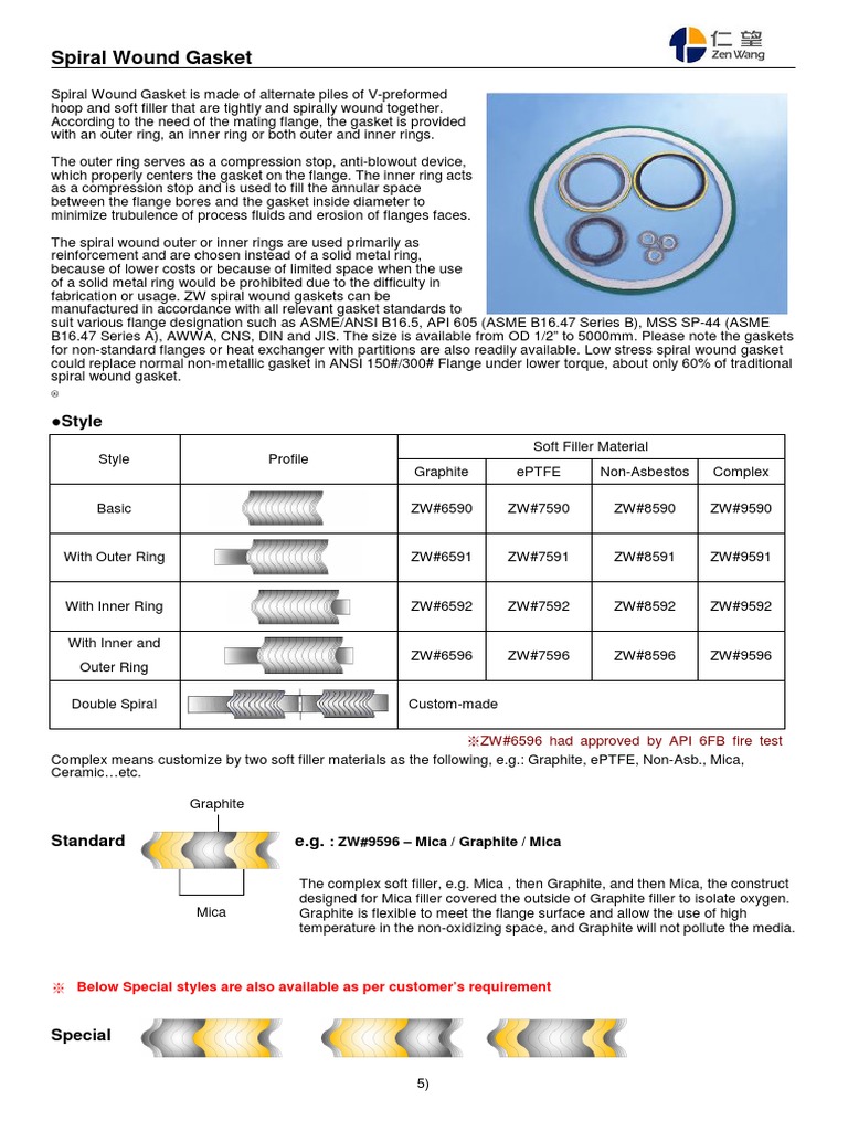 Spiral Wound Gasket PDF Building Materials Metals