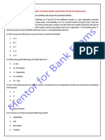 Seating Arrangement & Puzzles Model Questions For Sbi Po Prelims 2017