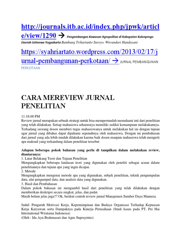 Contoh Critical Review Jurnal