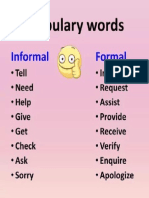 Informal and Formal Words