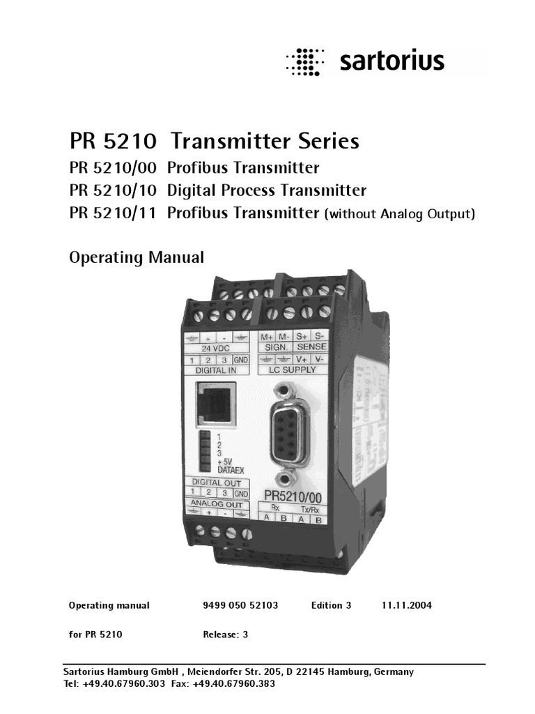 Pr5210 Manual | PDF