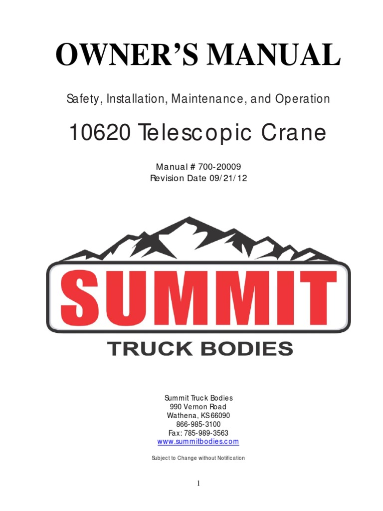 Crane Manual | PDF | Crane (Machine) | Elevator